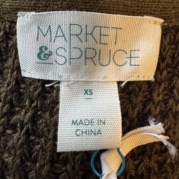 Market & Spruce Tabatha Waffle Cardigan in Brown NWT Size XS - Picture 7 of 8